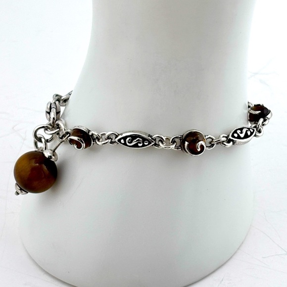 Brighton tortoise bracelet brown and silver.  Silver Plated excellent condition - Picture 1 of 5